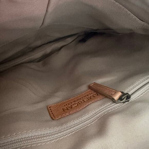 AMERICAN LEATHER CO. New Genuine Leather Liberty Backpack Cafe Latte NWT ALC1045 - Picture 4 of 7
